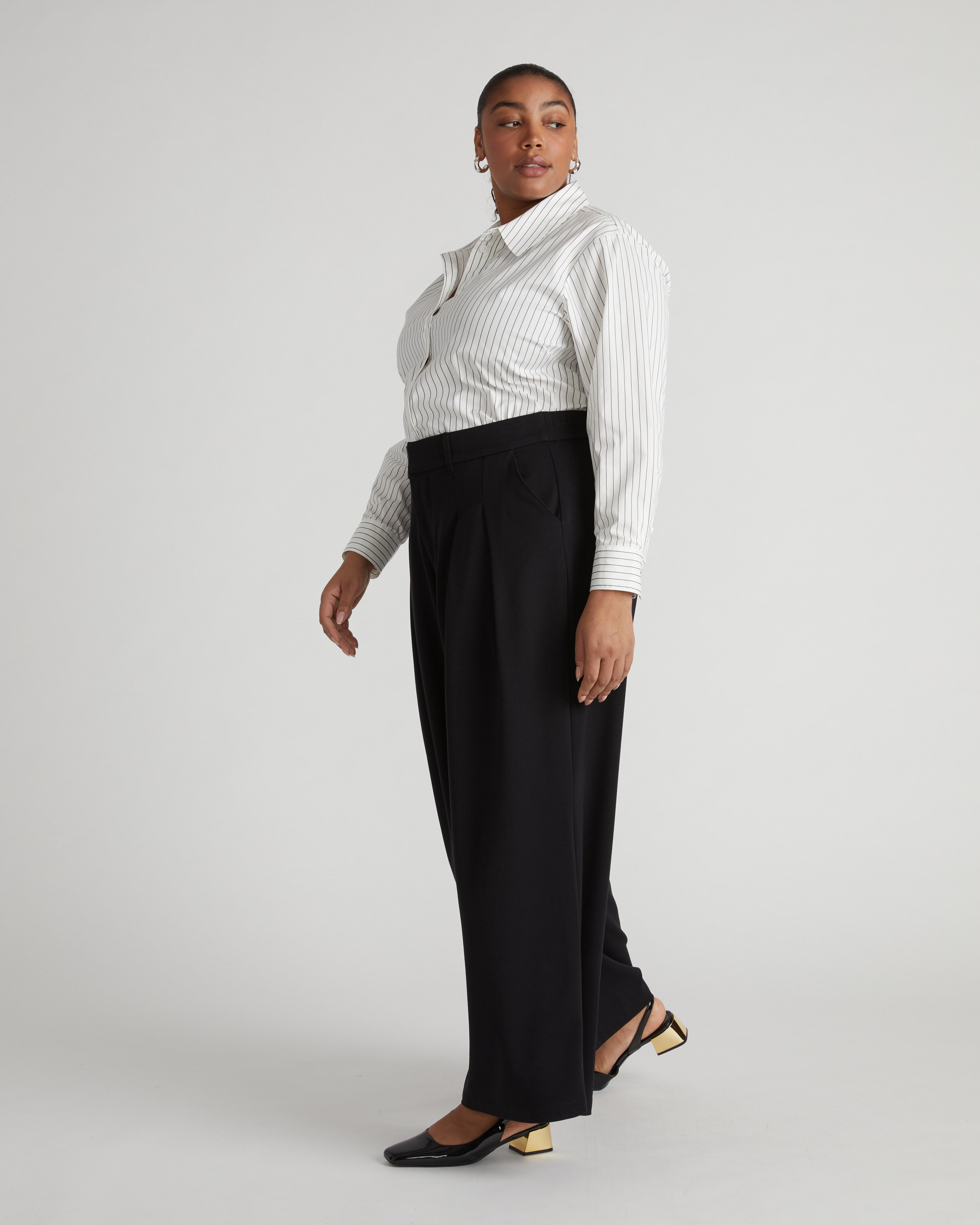 All Day Perfect Palais Wide Leg Pants - Black