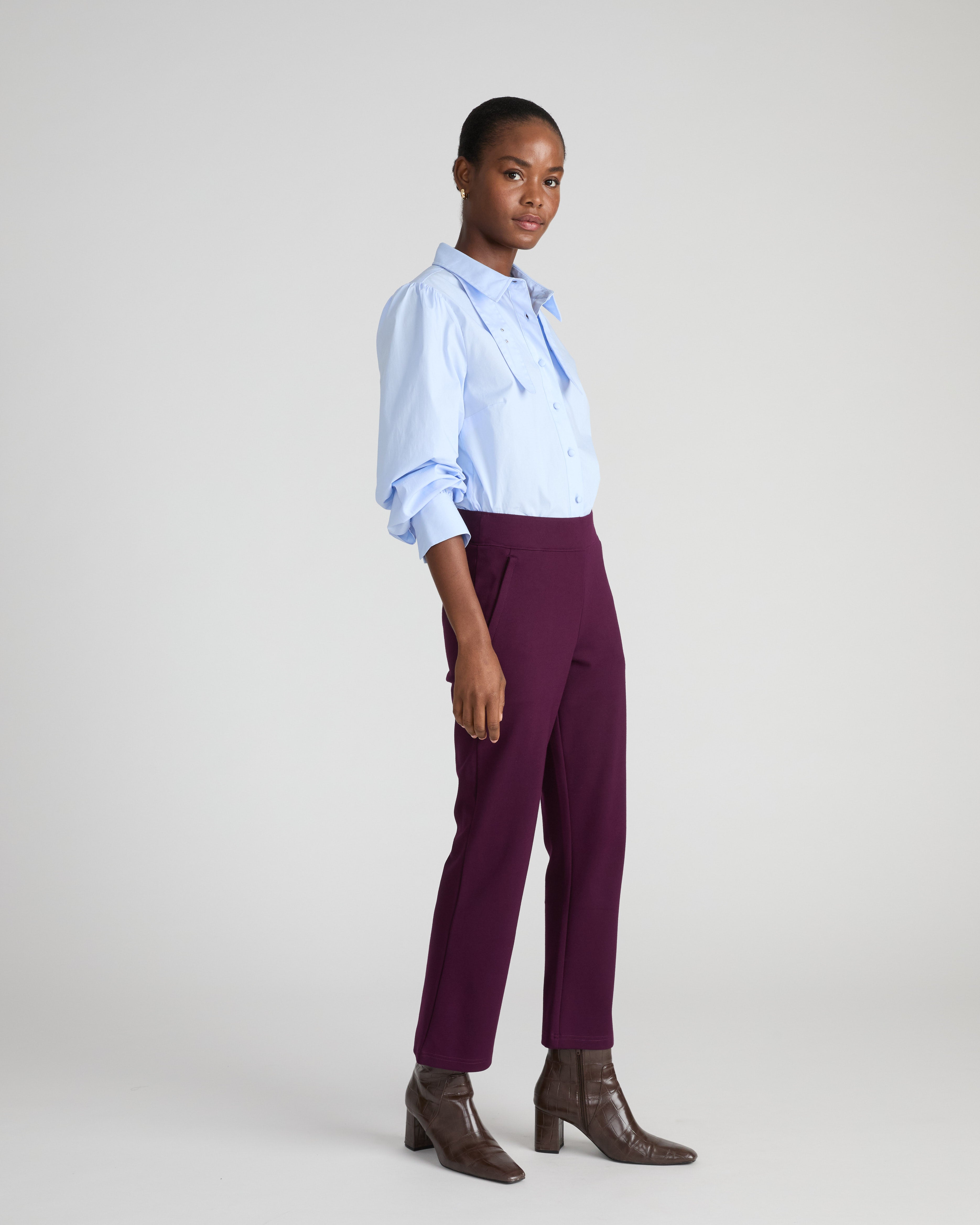 Amaya Ponte Kick Flare Pants - Gamay
