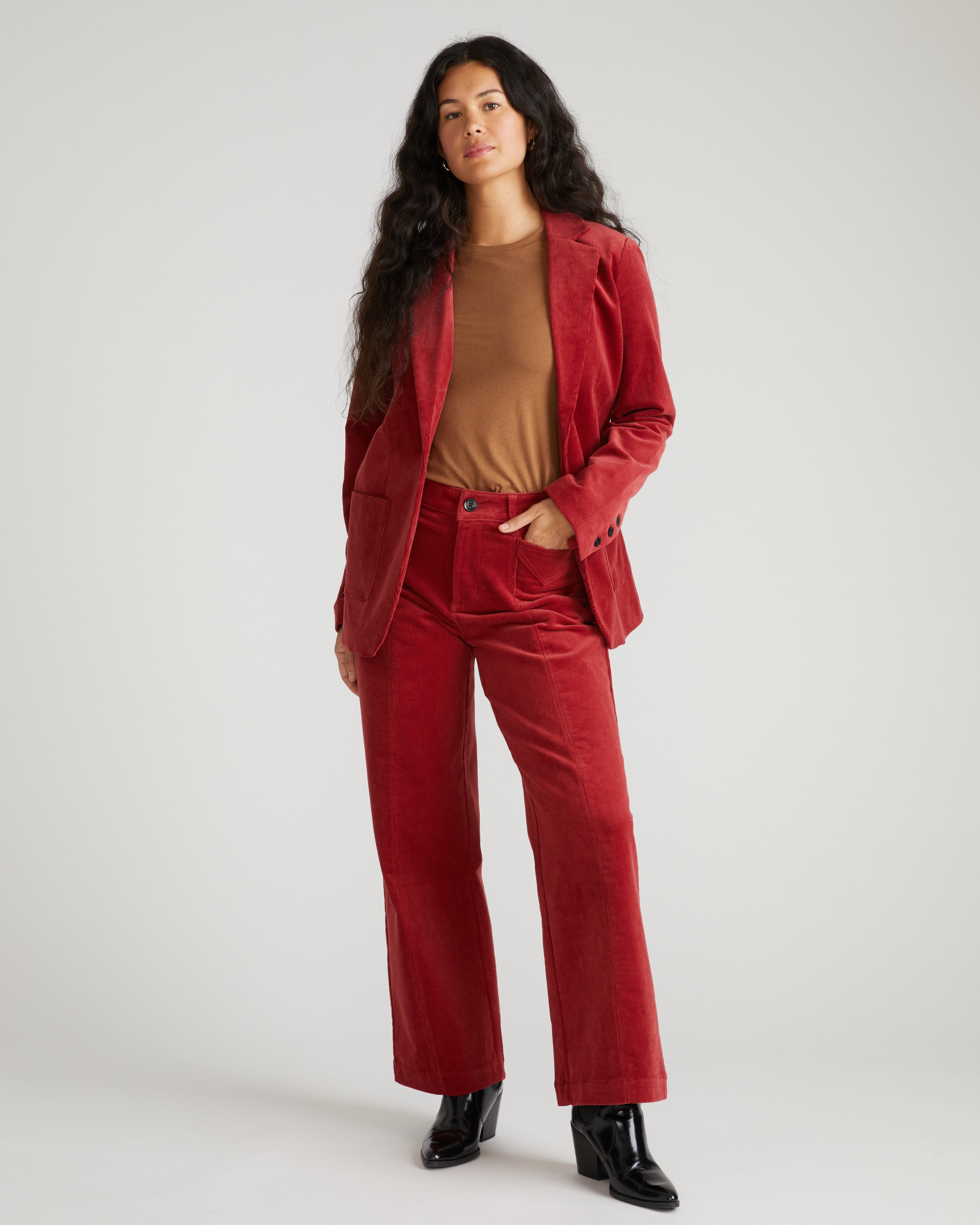Davis Corduroy Blazer - Autumnal Red
