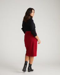 Anya Ponte Skirt - Garnet