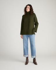 Better-Than-Wool Oversize Turtleneck Sweater - Deep Moss