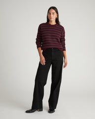 Bruno Sweater - Burgundy/Silver Microstripe