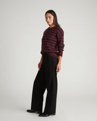 Bruno Sweater - Burgundy/Silver Microstripe