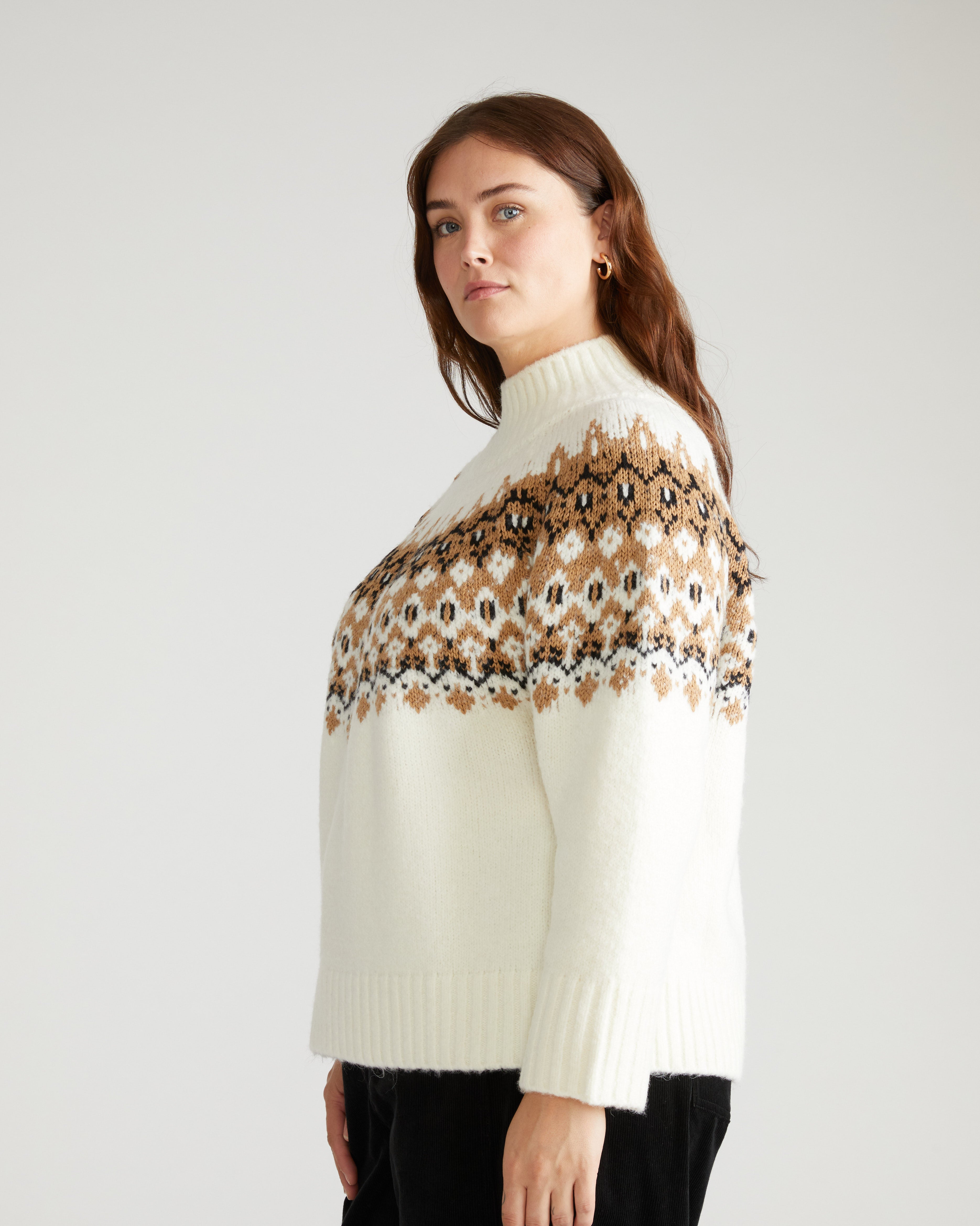 Fair Isle Sweater - Cream Fair Isle