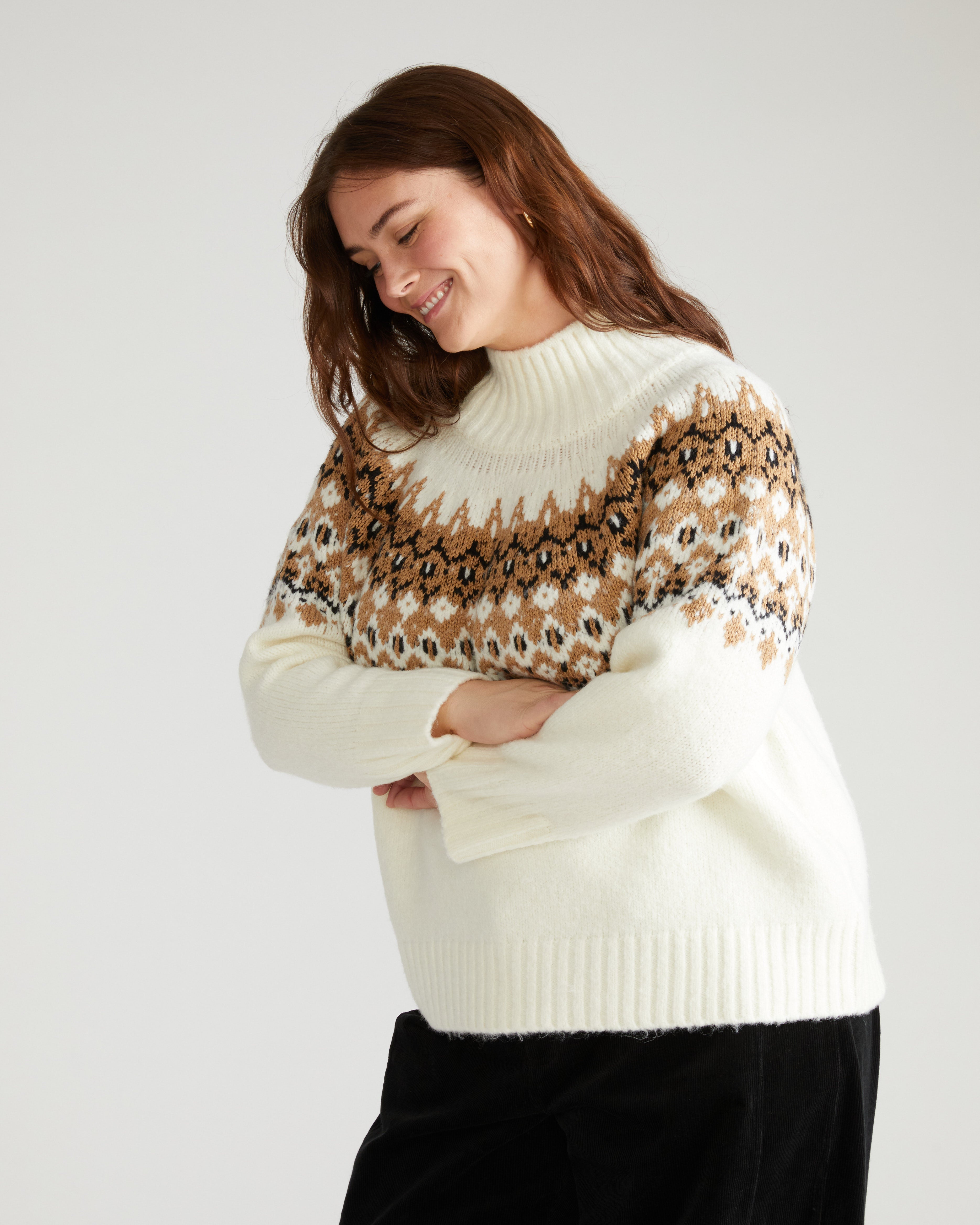 Fair Isle Sweater - Cream Fair Isle