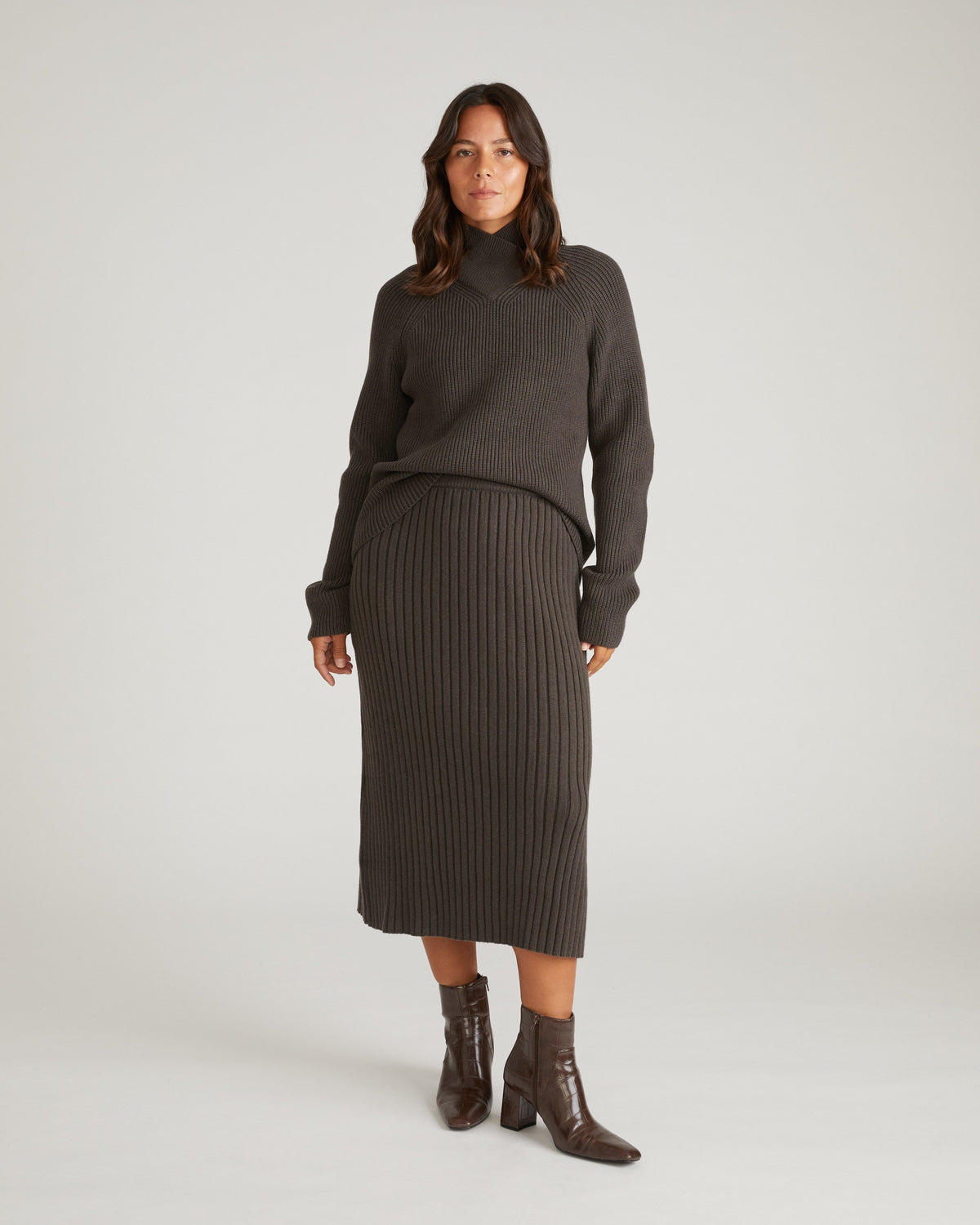 Arly Wrap Neck Sweater - Graphite
