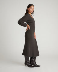 Better-Than-Wool Faux Wrap Dress - Graphite