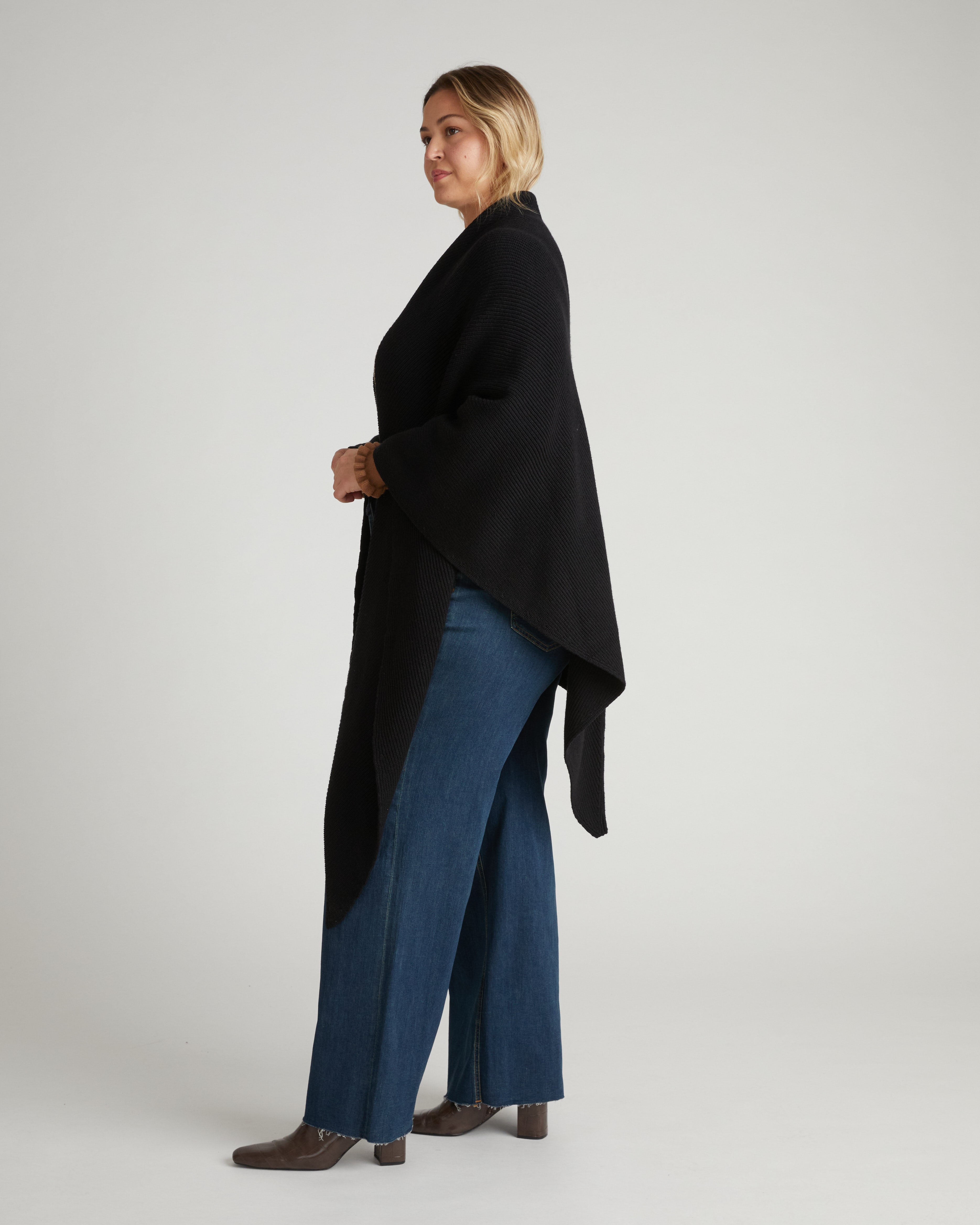 Better-Than-Wool Knitted Wrap - Black