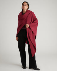 Better-Than-Wool Knitted Wrap - Red Plum