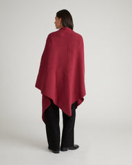 Better-Than-Wool Knitted Wrap - Red Plum