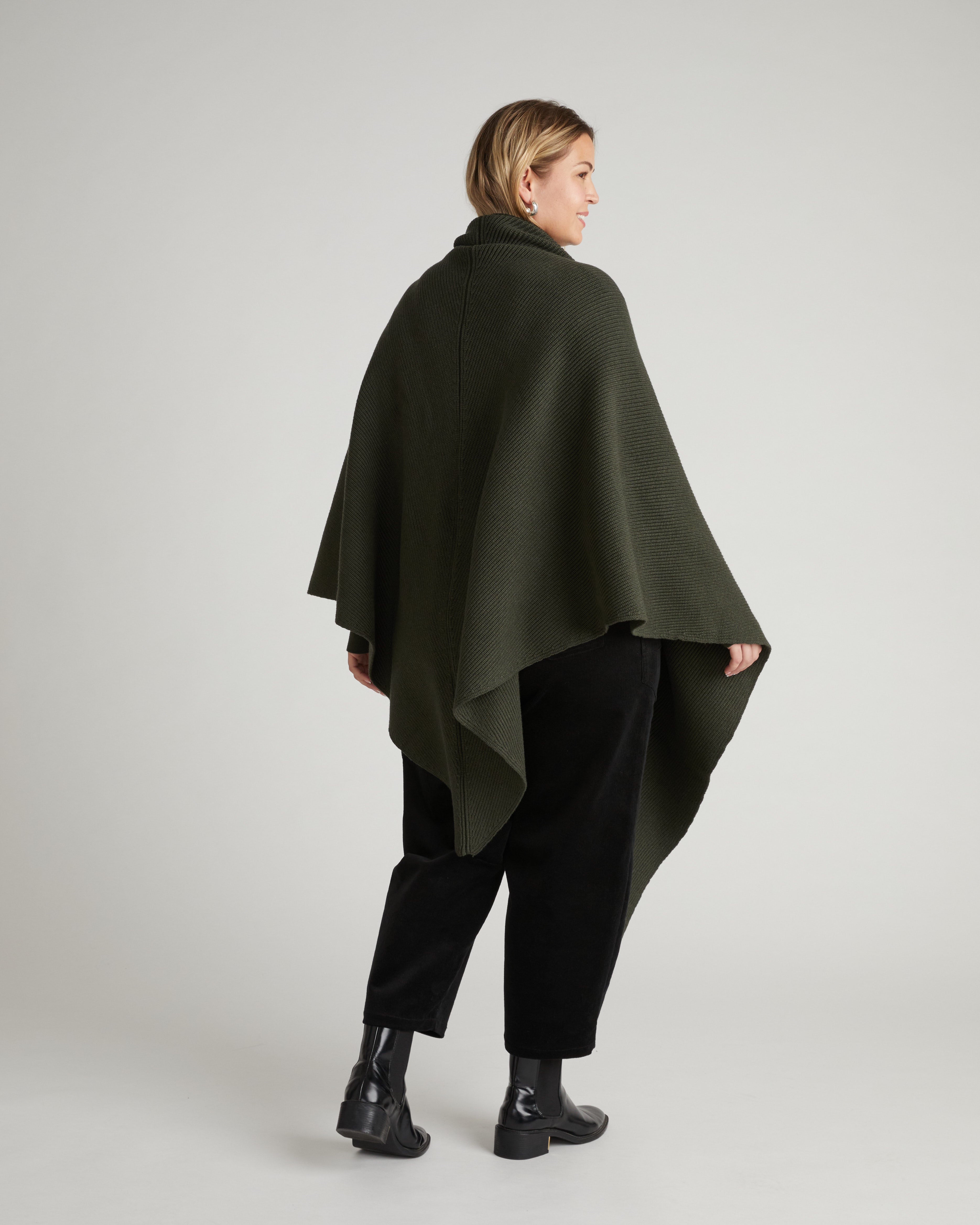 Better-Than-Wool Knitted Wrap - Deep Hiking Green