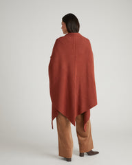 Better-Than-Wool Knitted Wrap - Cognac