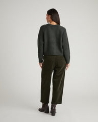 Beverly Brushed Wool Blend Cardigan - Heather Hiking Green