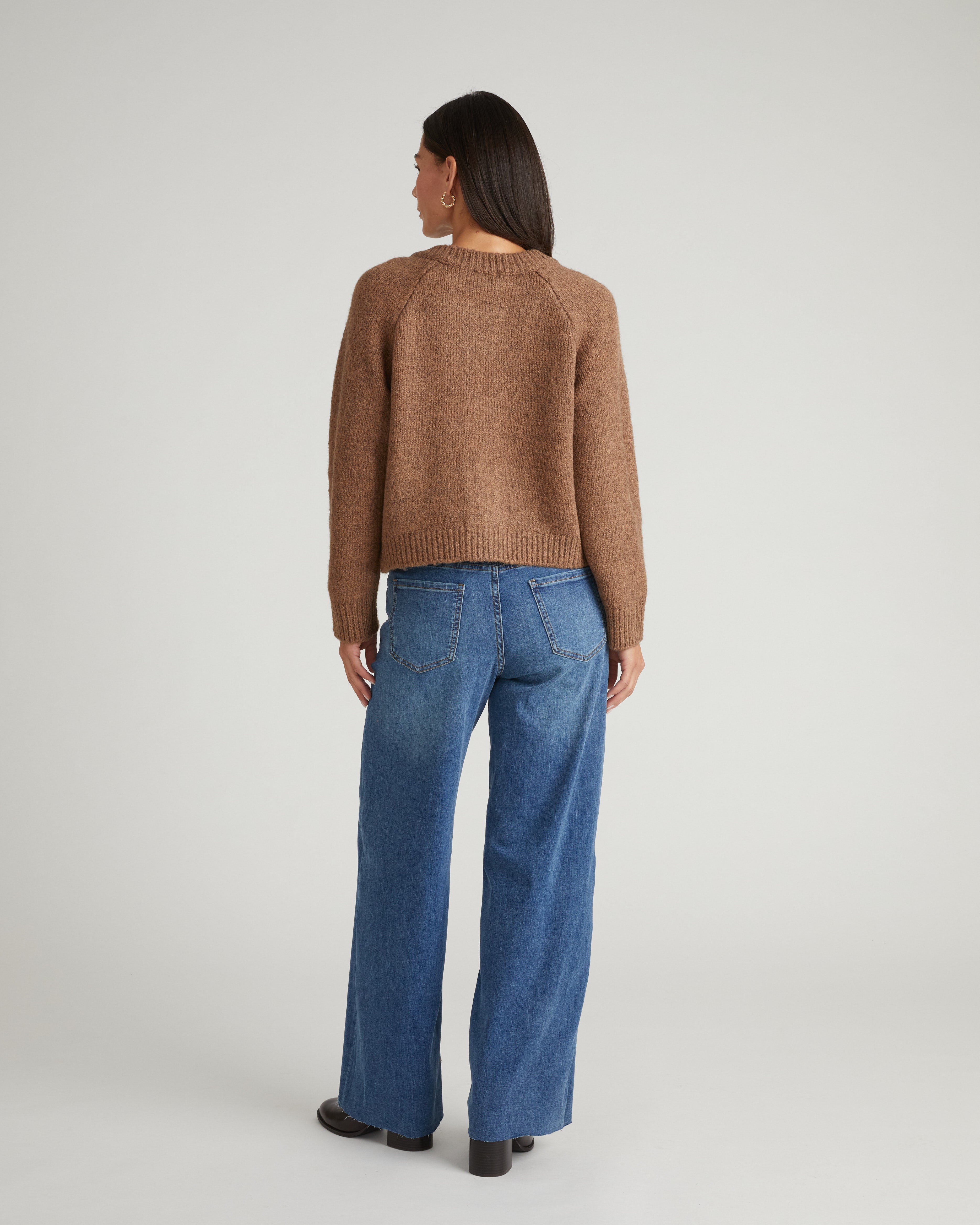 Beverly Brushed Wool Blend Cardigan - Classic Camel