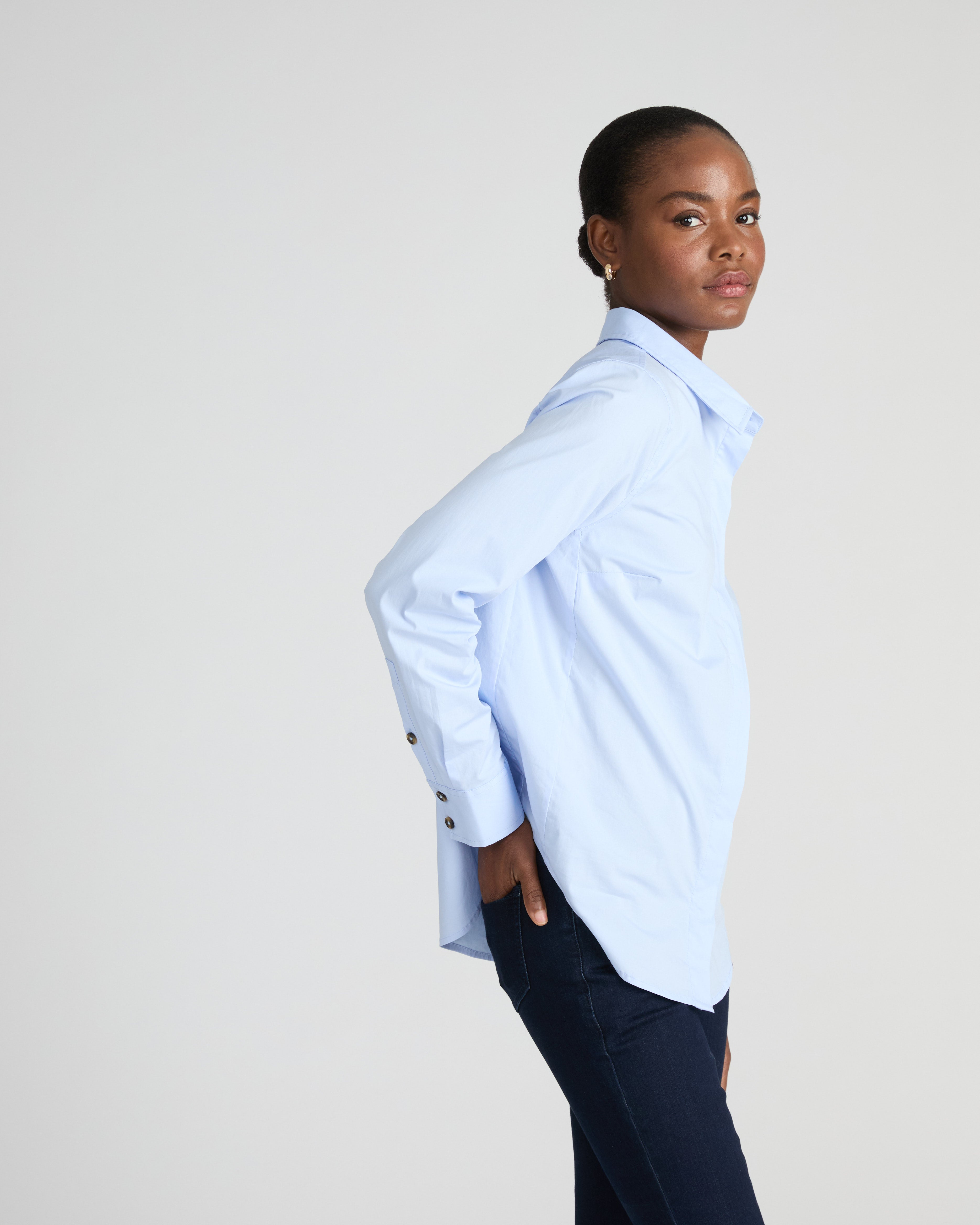Elbe Stretch Poplin Shirt Classic Fit - Serene Blue