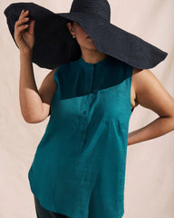 Cameo Sleeveless Linen Blend Tunic - Aurora