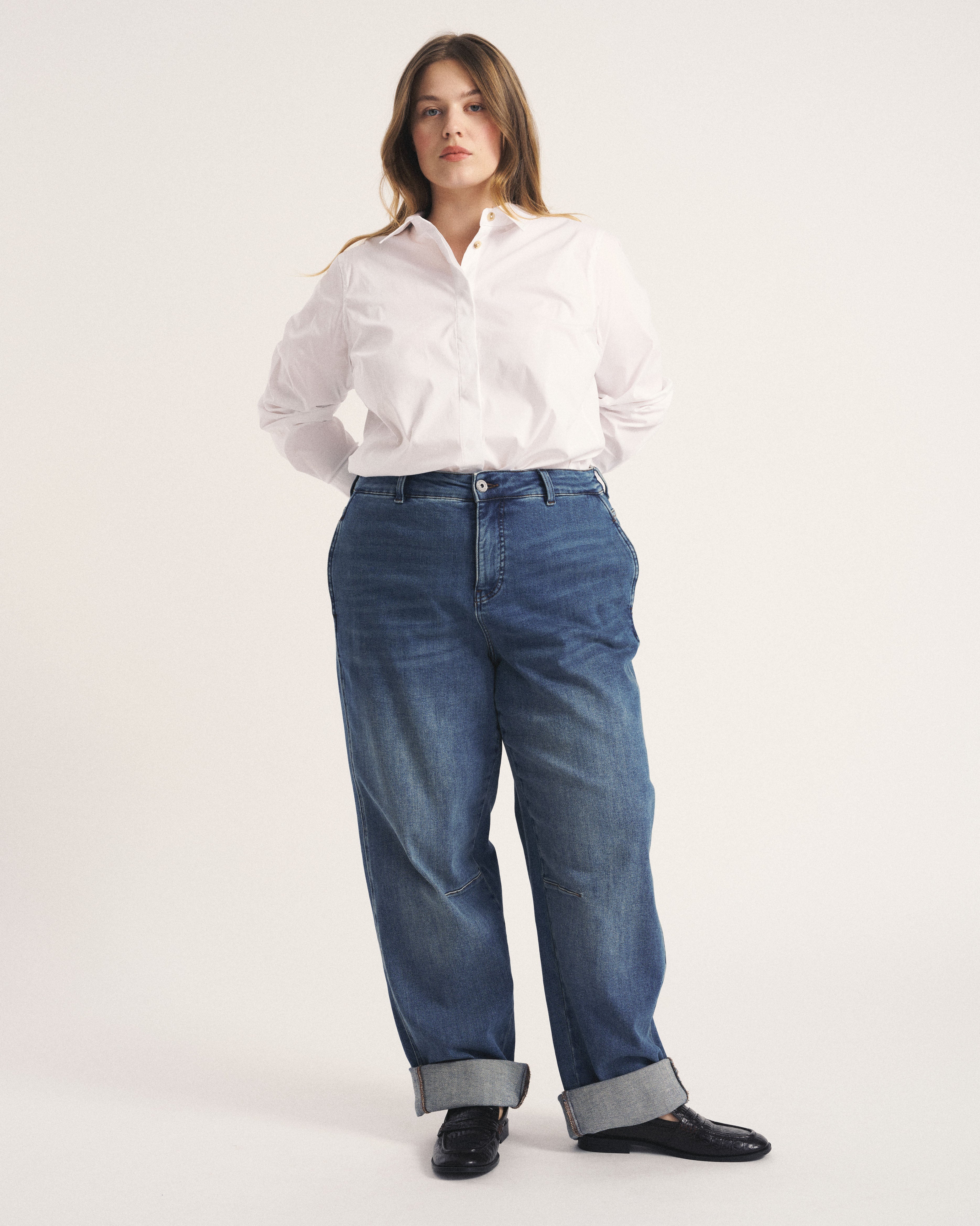 Elbe Stretch Poplin Shirt Classic Fit - White