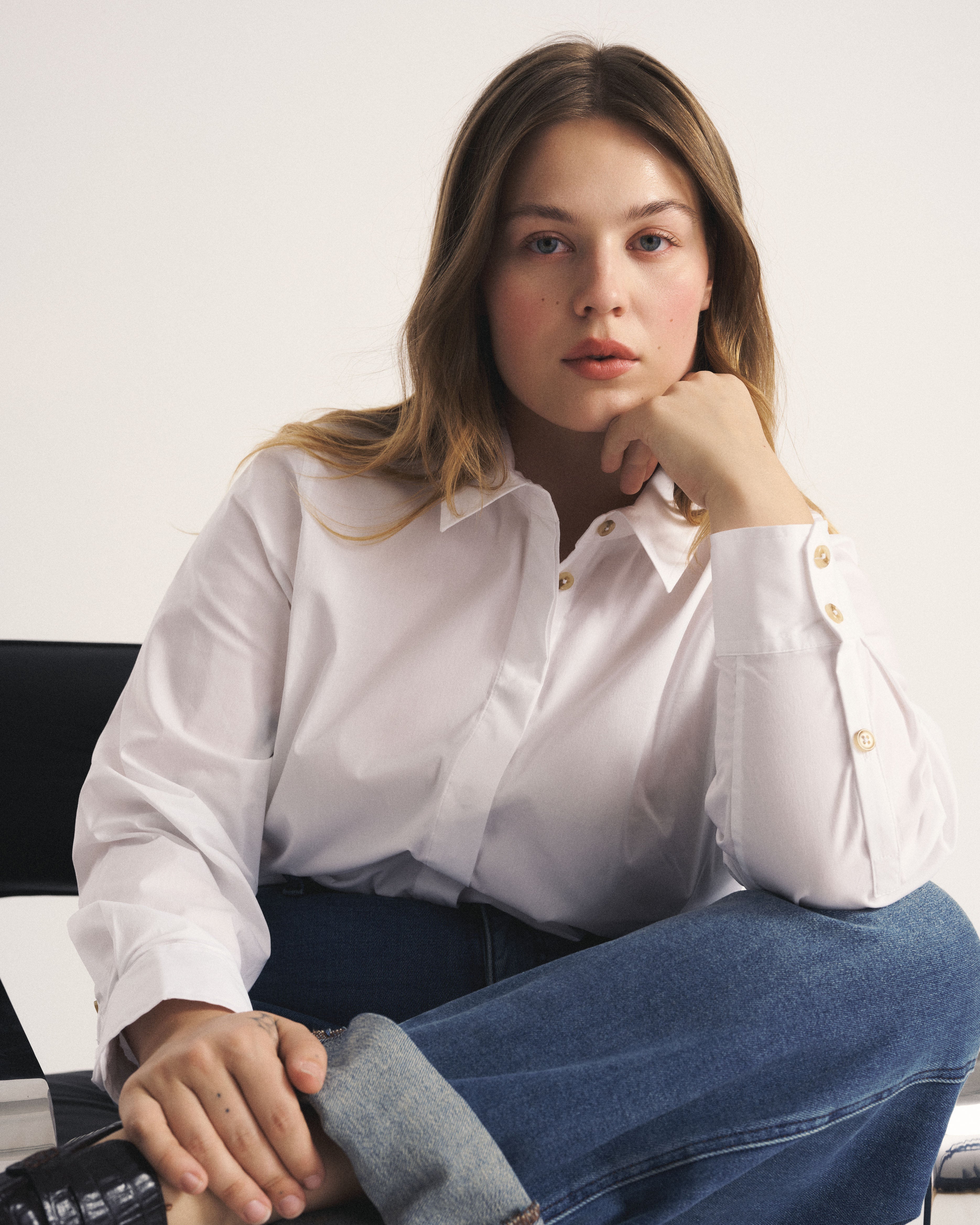 Elbe Stretch Poplin Shirt Classic Fit - White