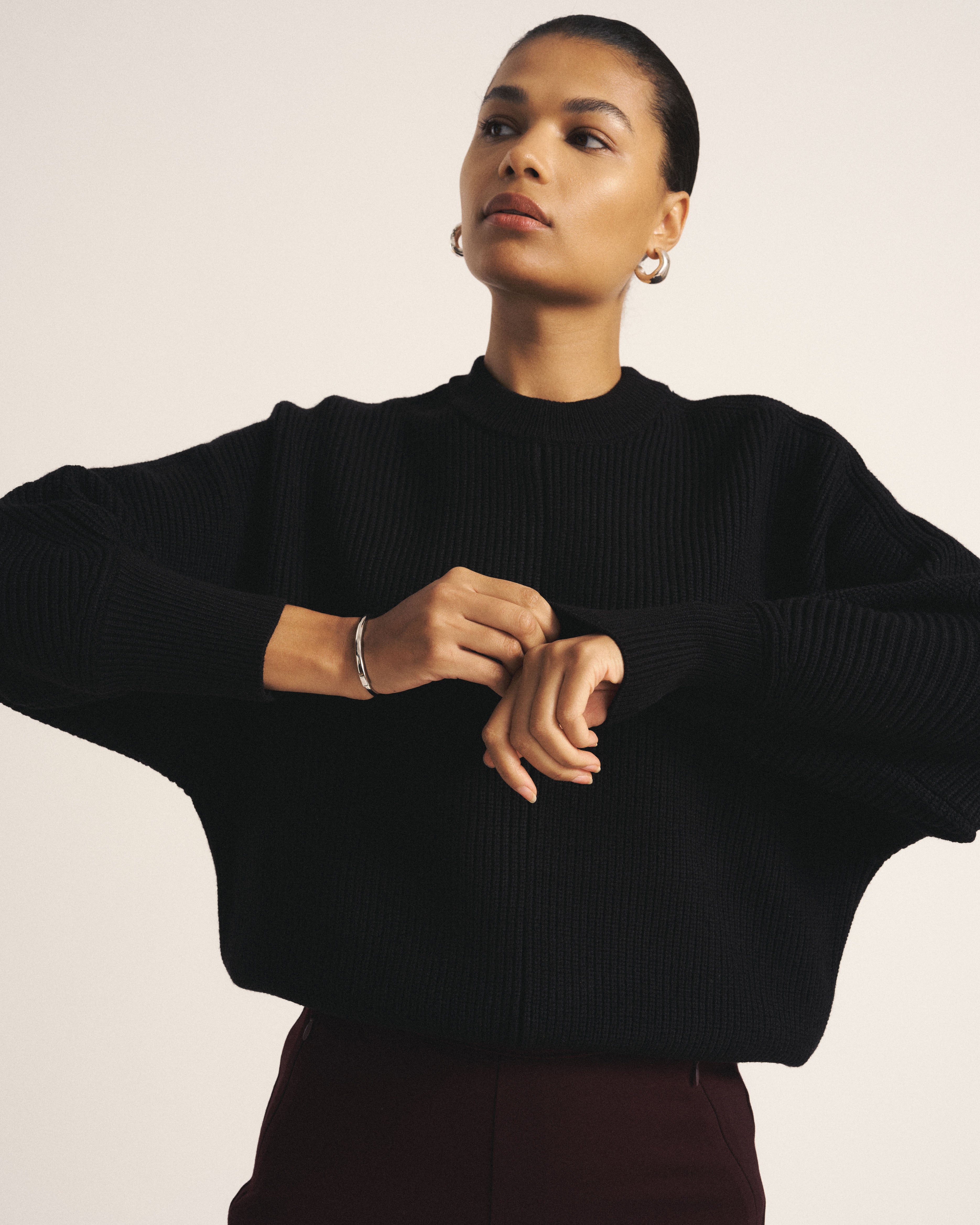 Better-Than-Wool Dolman Sweater - Black