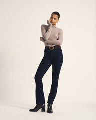 Cloud Rib Turtleneck - Almond Dust