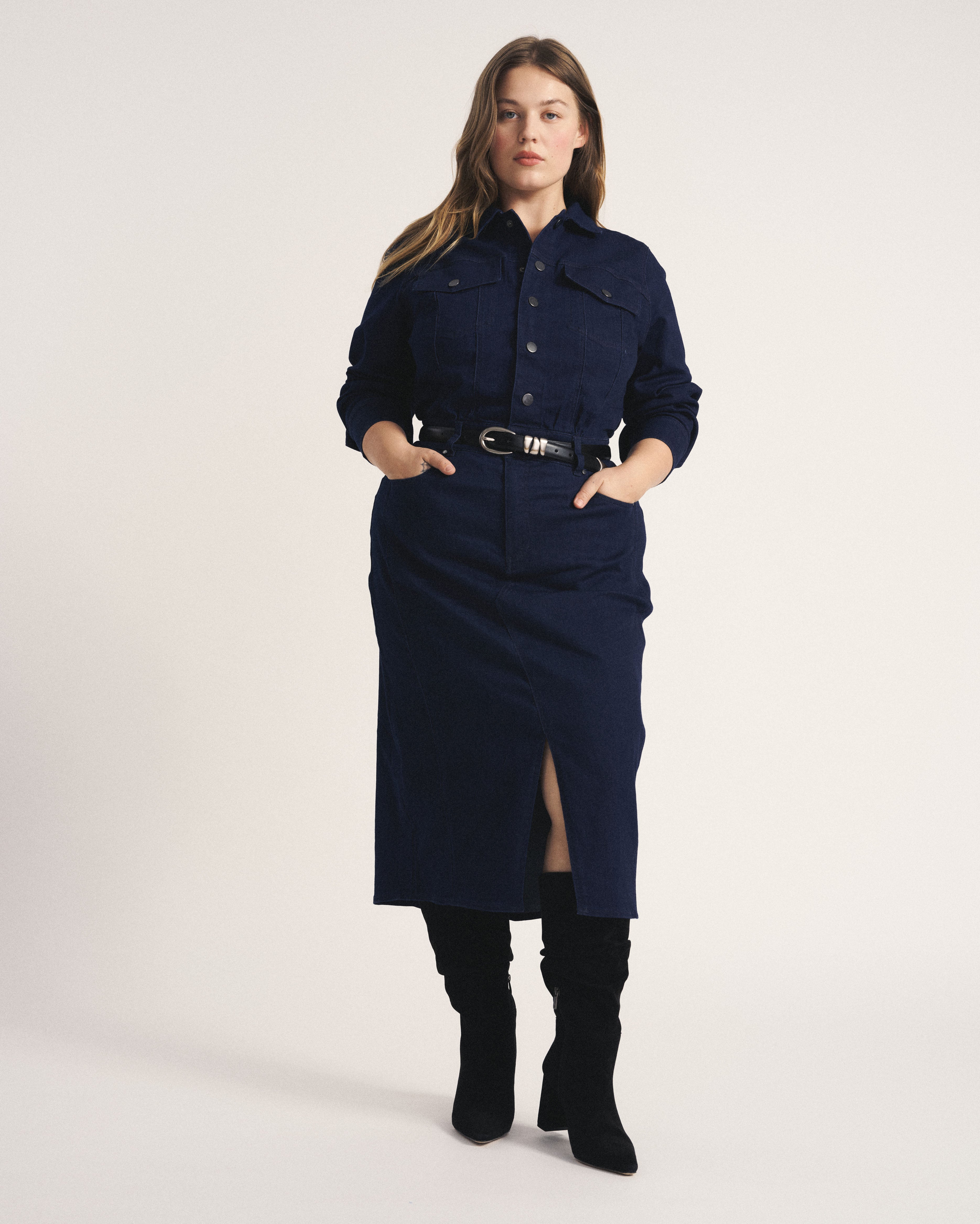 Dakota Denim Dress - Dark Indigo