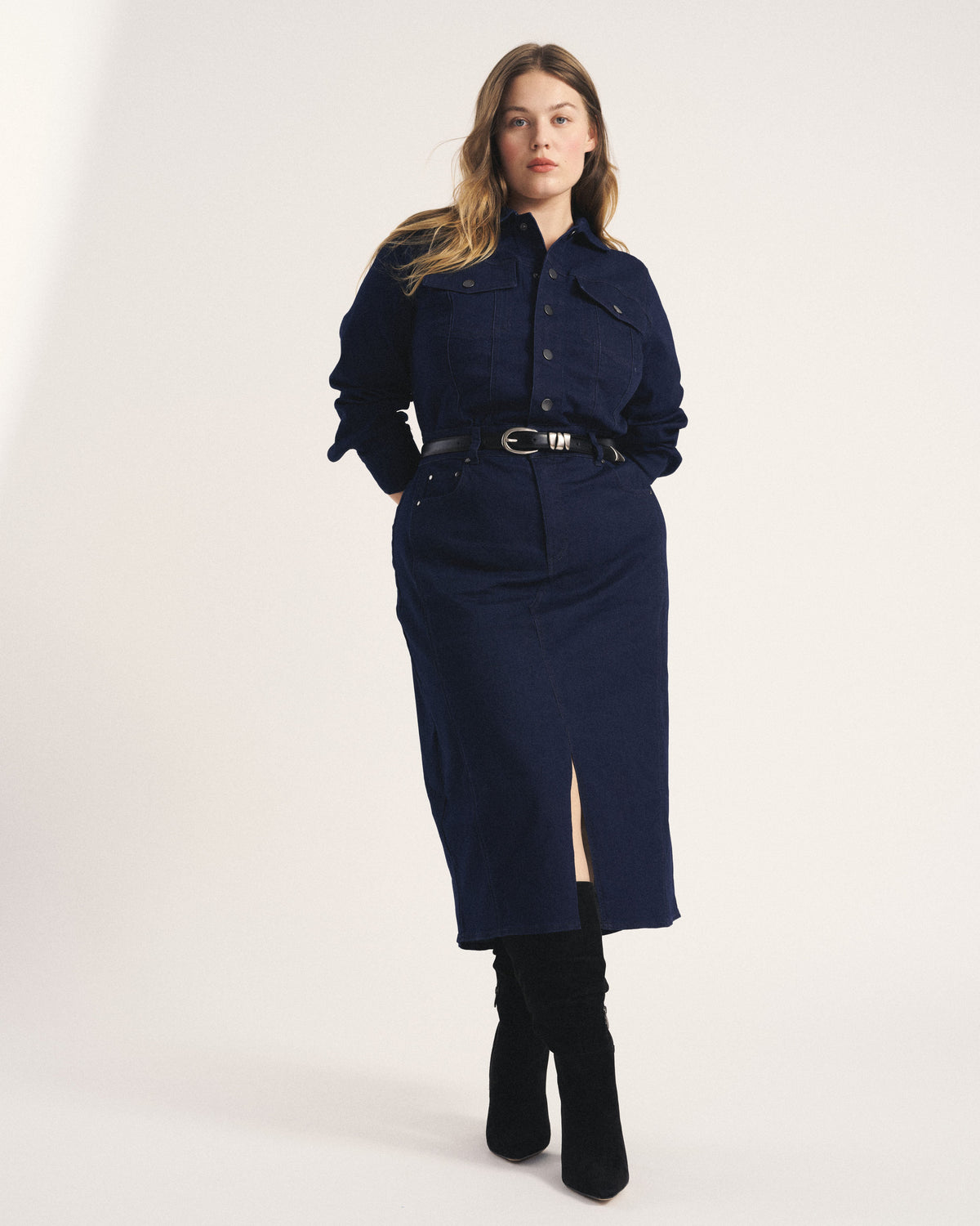 Dakota Denim Dress - Dark Indigo