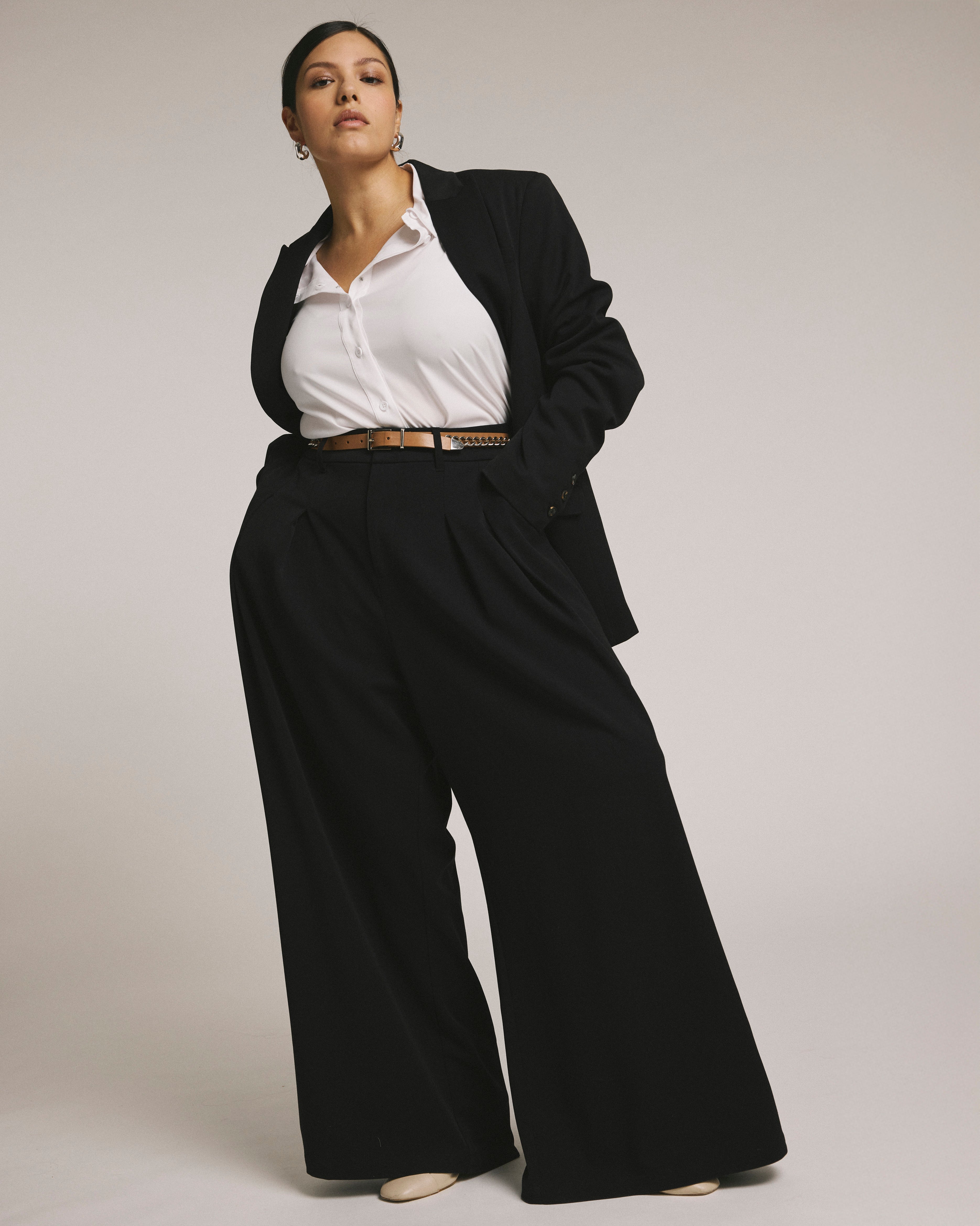 All Day Perfect Palais Wide Leg Pants - Black