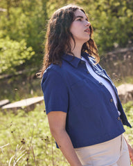 Flynn Short Sleeve Denim Shacket - French Blue