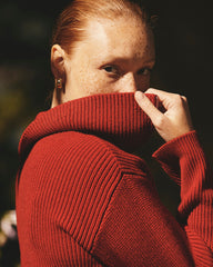 Brenda Zip Sweater - Autumnal Red