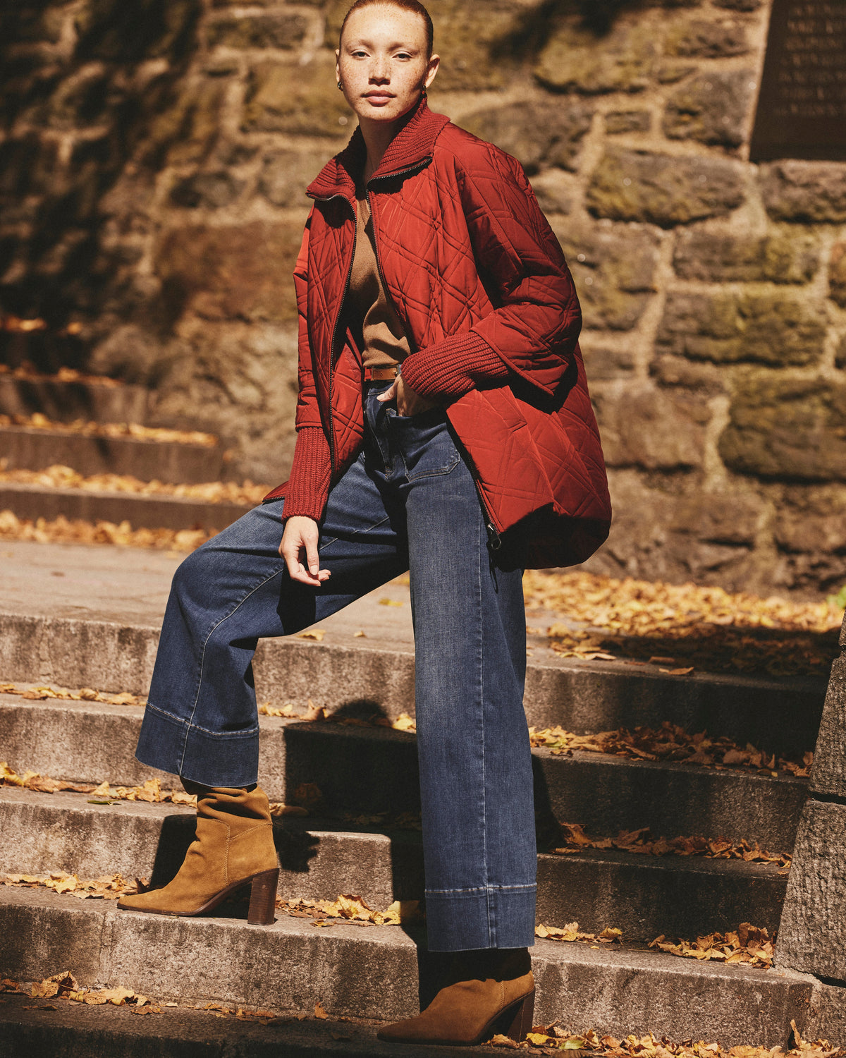 Arcadia Puffer Coat - Autumnal Red