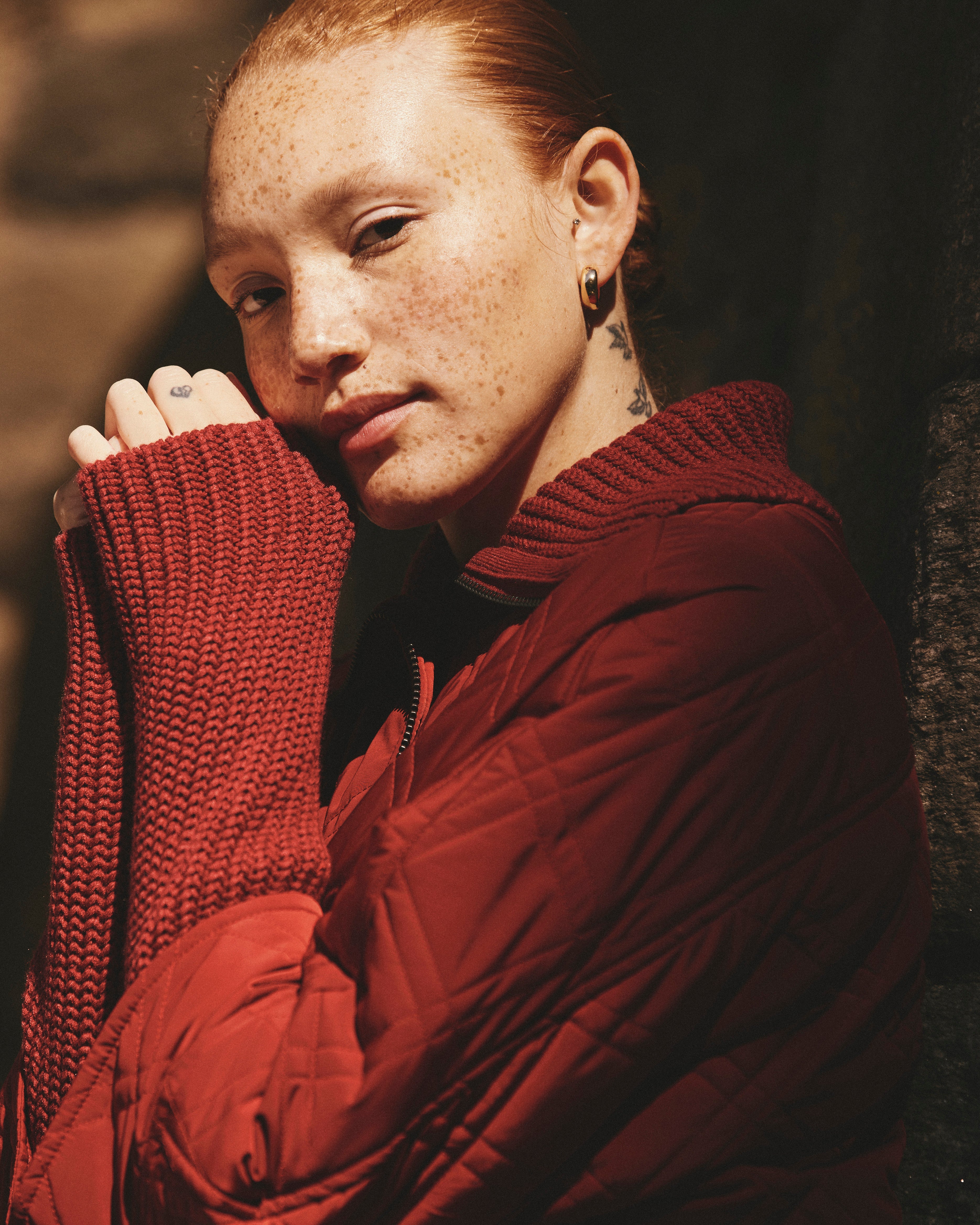 Arcadia Puffer Coat - Autumnal Red