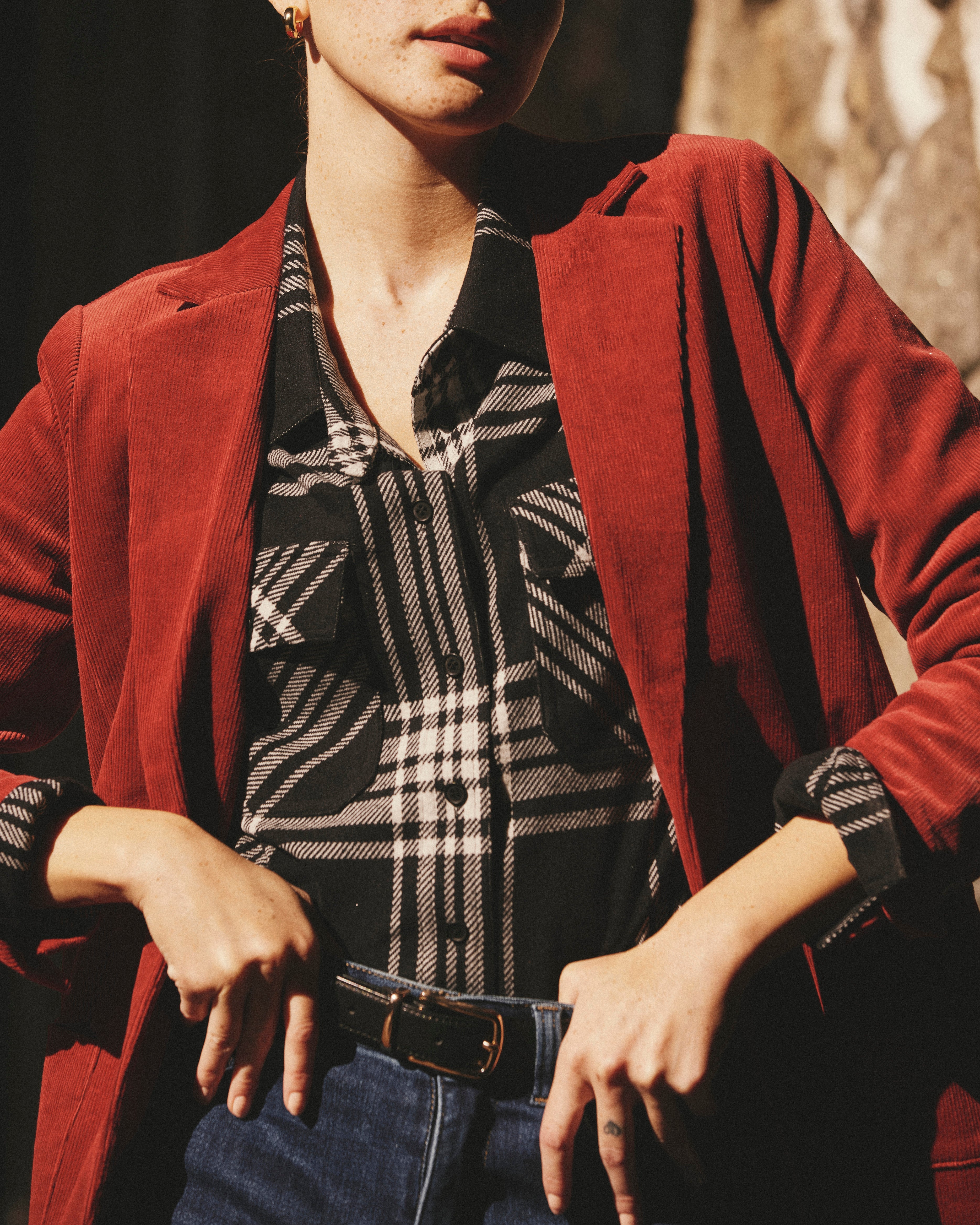 Davis Corduroy Blazer - Autumnal Red