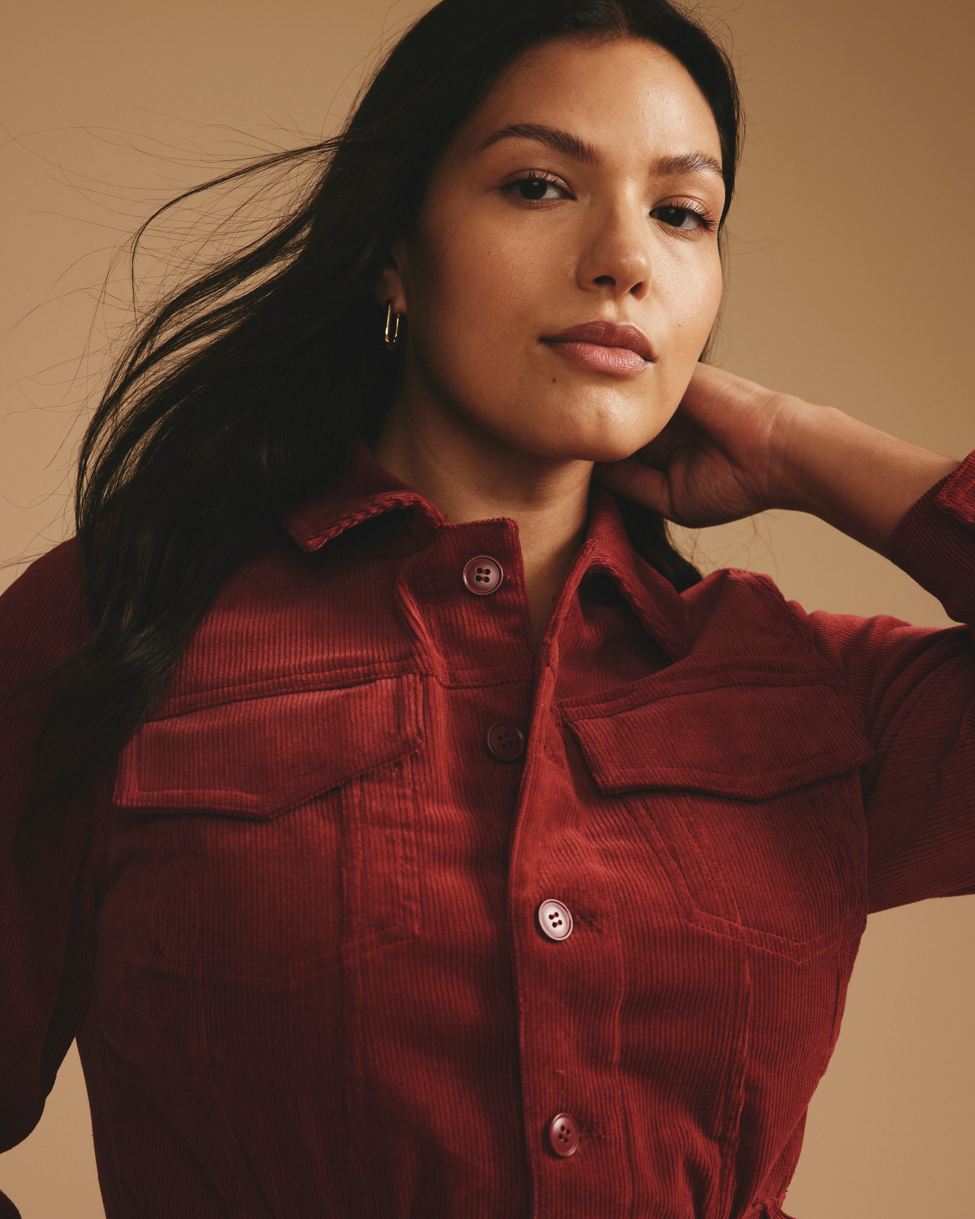 Dakota Corduroy Dress - Autumnal Red