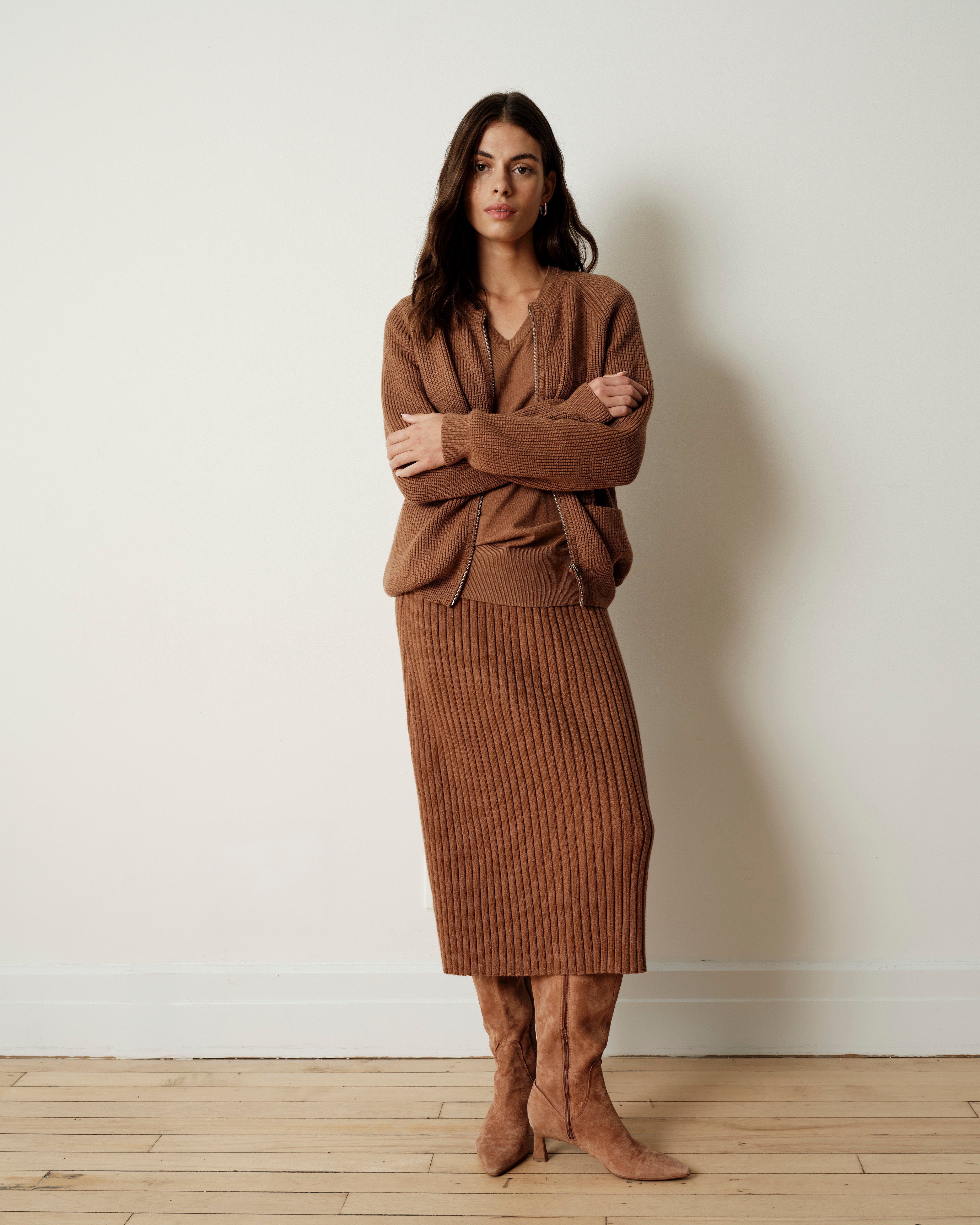 Better-Than-Wool Zip Cardigan - Classic Camel