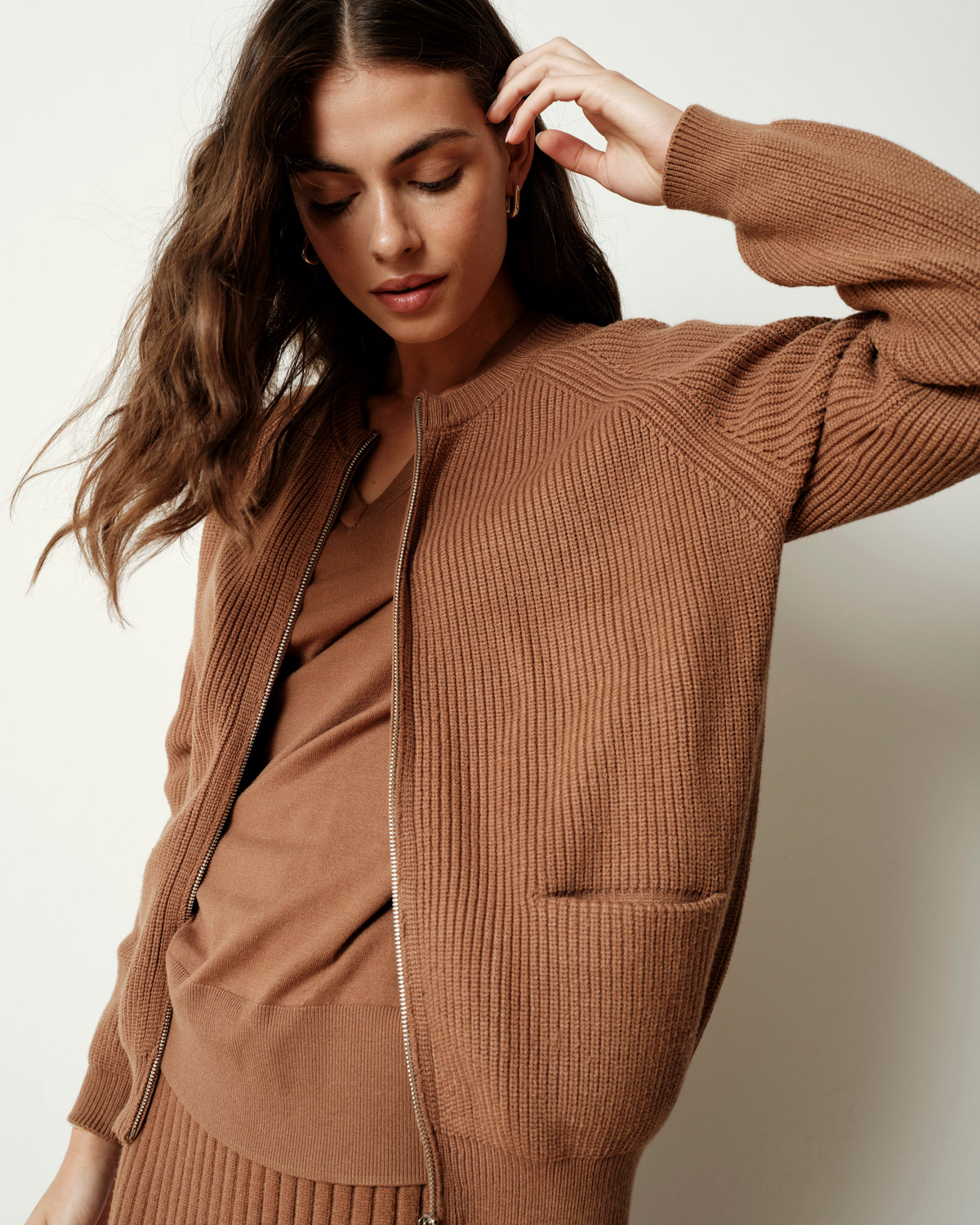 Better-Than-Wool Zip Cardigan - Classic Camel