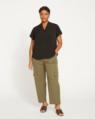 Better-Than-Silk V-Neck Top - Black