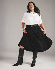 Aleya Pleated Ponte Skirt - Black