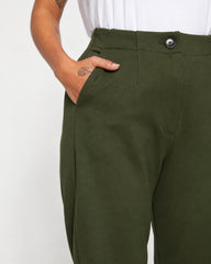 Audrey Relaxed Uniform Ponte Workpant - Kombu Green
