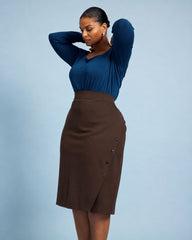 Anya Ponte Skirt - Espresso